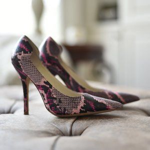 Aldo pink snake pattern pumps